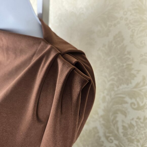 Zestora Size Small Brown 2 Piece Pant Set Bateau Neckline Elastic Pull On Pants - Picture 5 of 15